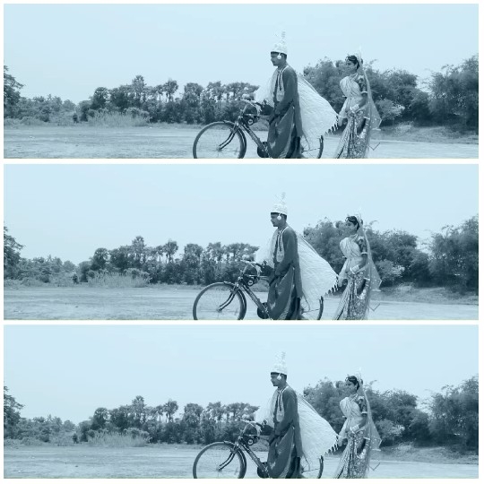 Couple with Bicycle in Nature
