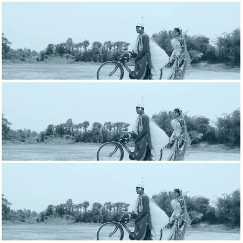 Couple with Bicycle in Nature