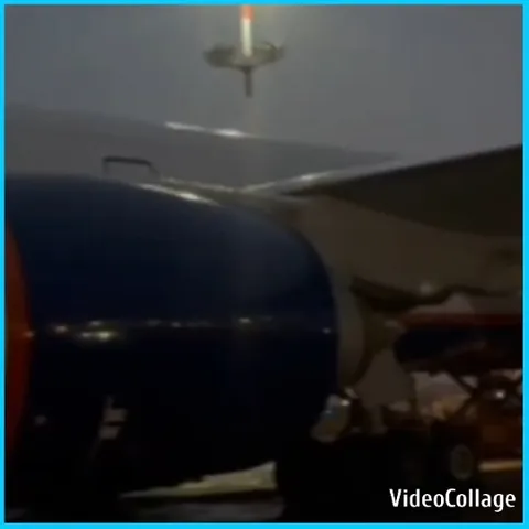 Airplane on Runway at Night