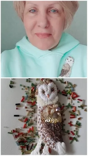 Smiling Woman and Close-Up Owl