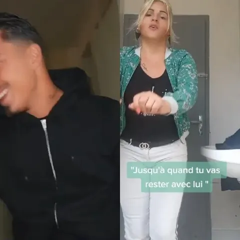 Laughing Man and Gesturing Woman