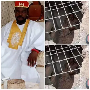Person in Traditional Attire and Structure