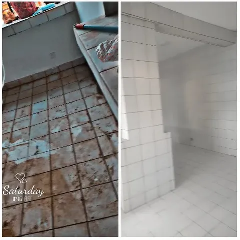 Before and After Tiled Floor