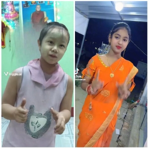 Children Indoors and Outdoors in Traditional Attire