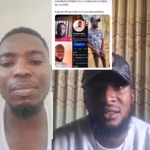 Two Men and Screenshot of Urgent Request