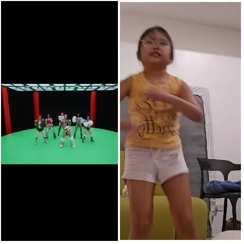 Dancing on Stage and Child Moving