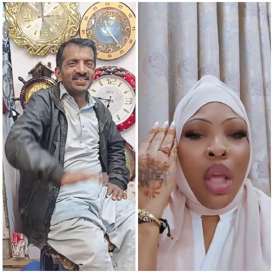 Man Gesturing by Clocks and Woman with Henna