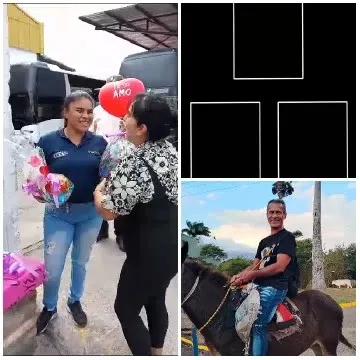 Women Celebrating with Flowers and Balloon