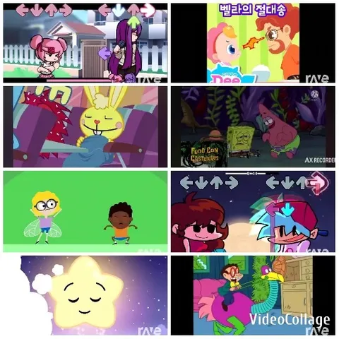 Animated Characters in Various Scenes