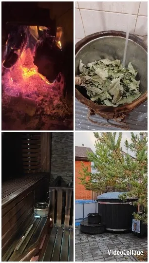 Bright Flames with Sauna Setup