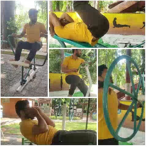 Outdoor Workout in Yellow Shirt