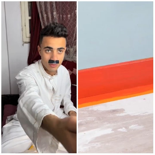 Person with Mustache and Room Detail