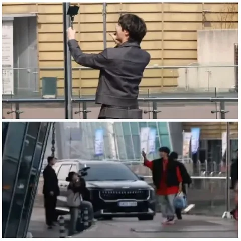Selfie and Busy Street Scene