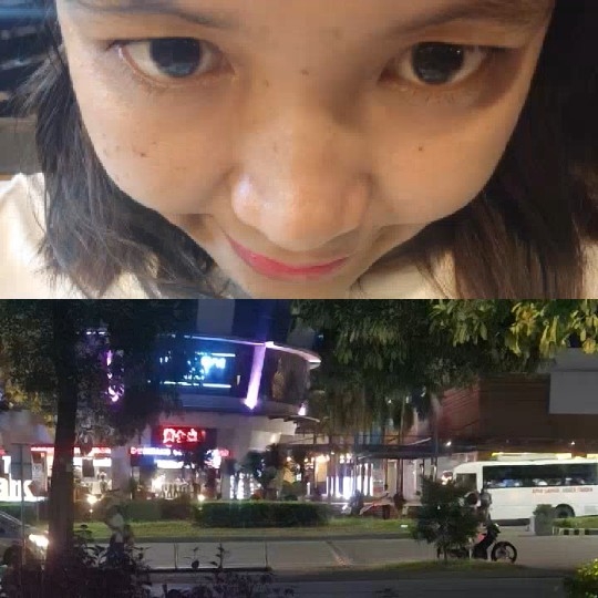 Close-Up Face and Night Street
