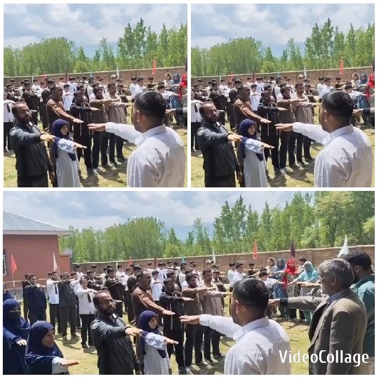 Group Taking Oath Outdoors
