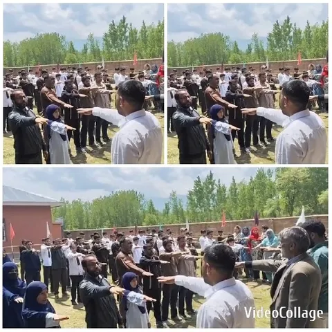 Group Taking Oath Outdoors