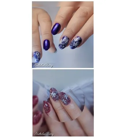 Colorful Manicured Nails Close-Up
