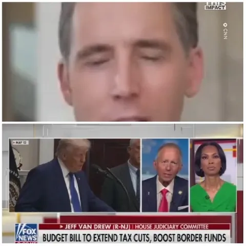 Person with Eyes Closed and News Clip