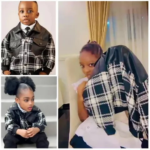 Three Children in Plaid Jackets
