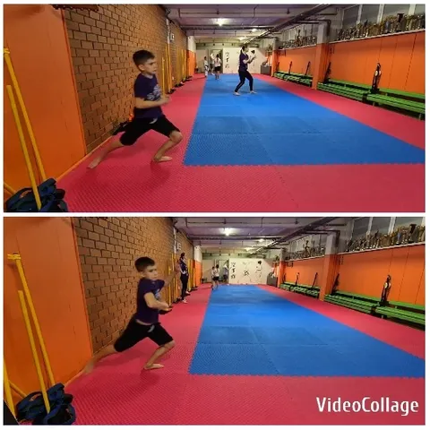 Children Practicing Martial Arts Together