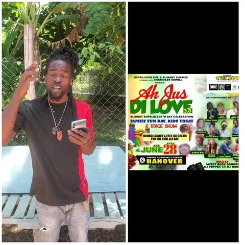 Man Speaking Outdoors with Event Flyer