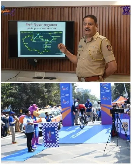 Police Officer and Cycling Event