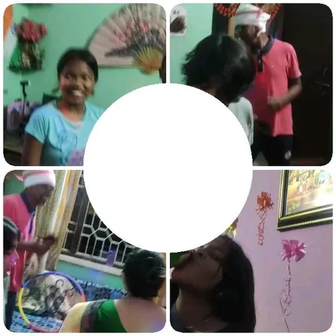 People Celebrating in Decorated Room