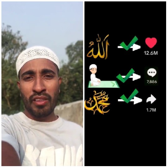 Man with Cap and Calligraphy