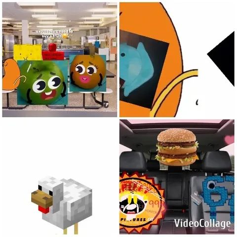 Cartoonish Characters and Food Scenes