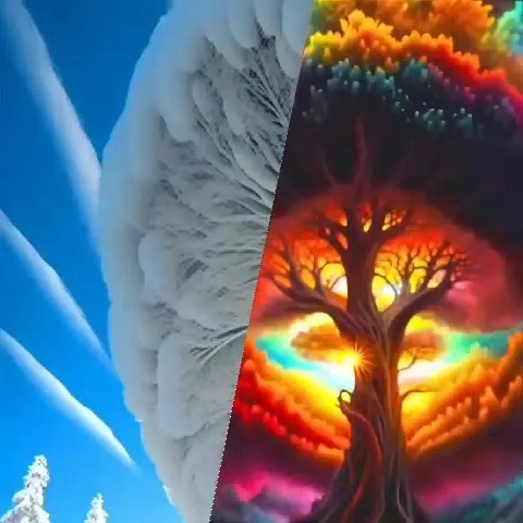 Serene Winter and Vibrant Abstract