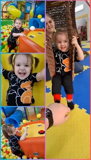 Child Playing in Colorful Play Area