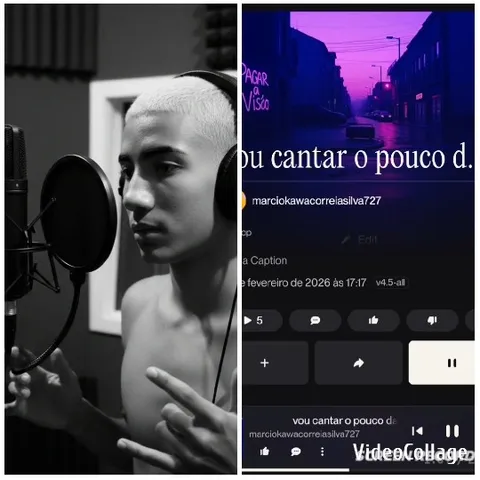 Singer in Studio and Digital Landscape