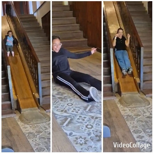 Sliding Down Indoor Wooden Slide