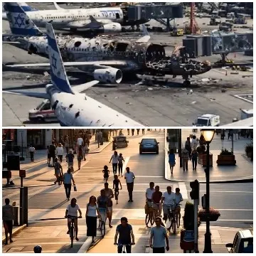 Airport Scene and Busy Street