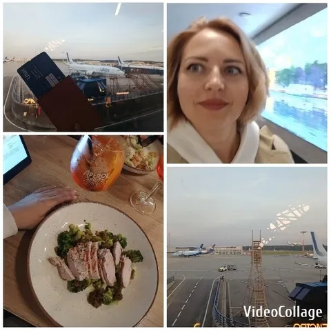 Airport Scene with Plane and Meals