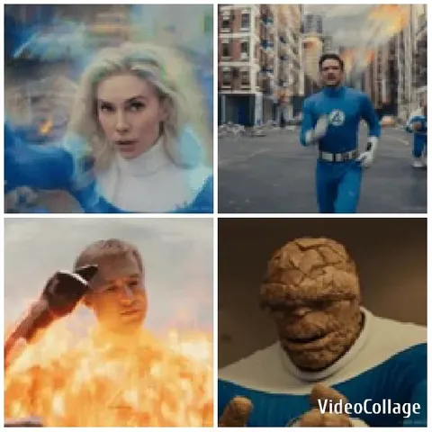 Four Superheroes in Action