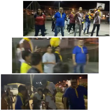 Outdoor Gathering with Yellow Neckerchiefs