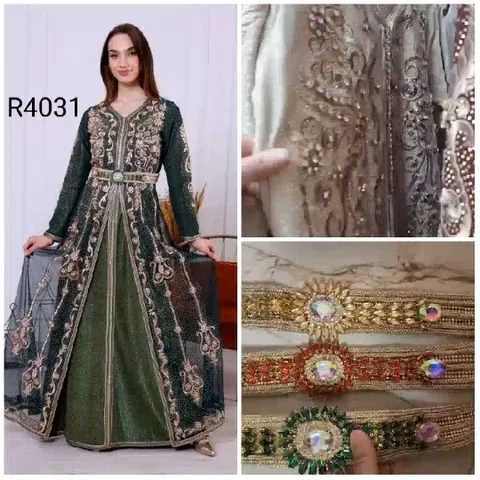 Ornate Green Dress and Embroidery