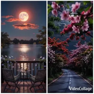 Serene Lakeside View Under Moonlight
