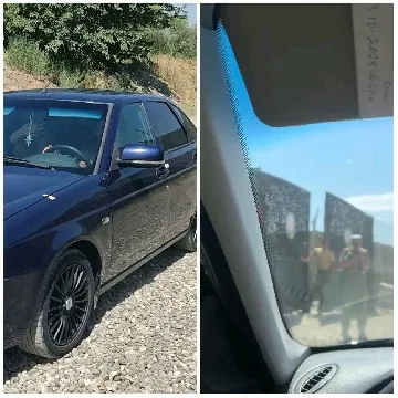 Parked Car with Gravel Background
