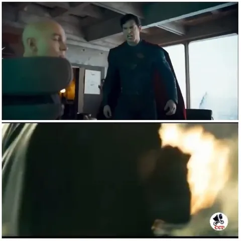 Superhero Confronting Bald Individual