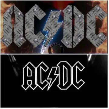Metallic AC/DC Logo with Flames