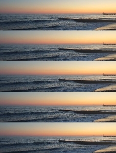 Sunset Over Ocean Waves
