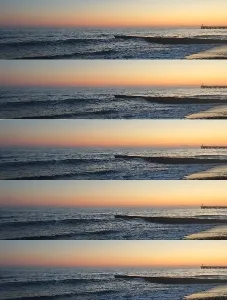 Sunset Over Ocean Waves