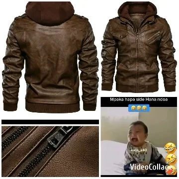 Brown Leather Jacket and Laughing Child