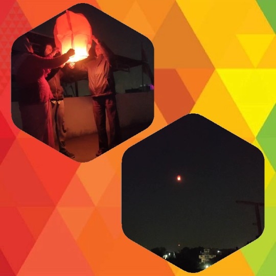 Releasing Lanterns at Night