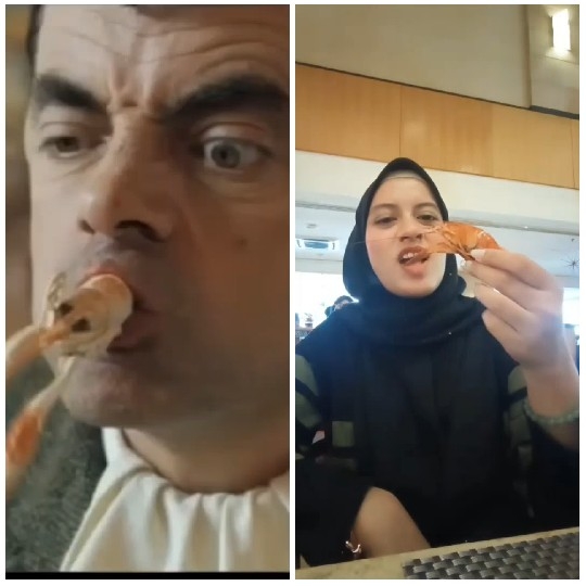 Humorous Prawn Eating Moments