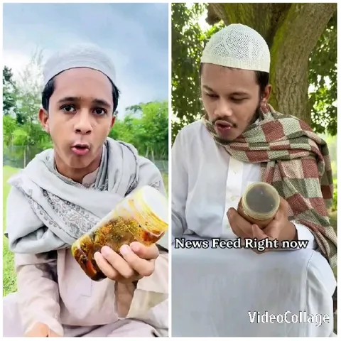 Men in Traditional Attire with Jars