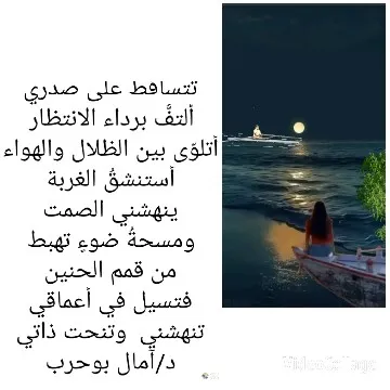 Woman Sitting on Boat by Moonlight