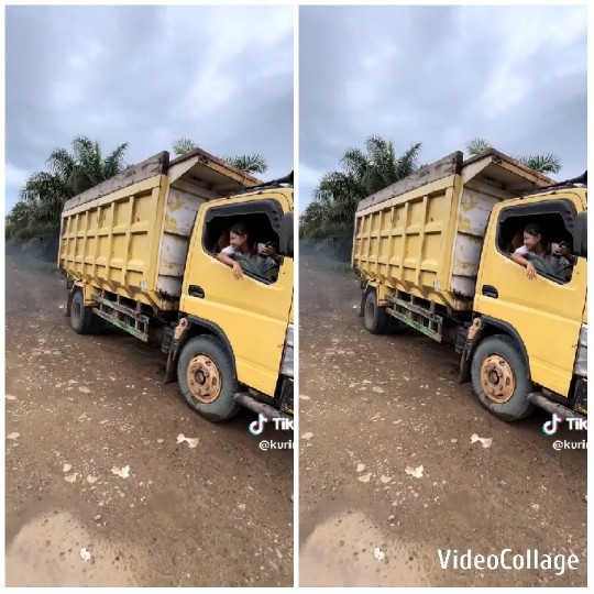 Yellow Truck on Dirt Road